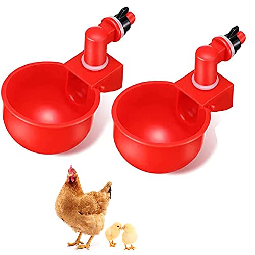Norhogo 2 Stücke Chicken Drinker Cups,Automatische Kunststoff Chicken Cups,Automatische GeflüGel Trinker, Hühnerwasserbecher für Geflügel wie Hühner Enten Gänse Truthähne von Norhogo