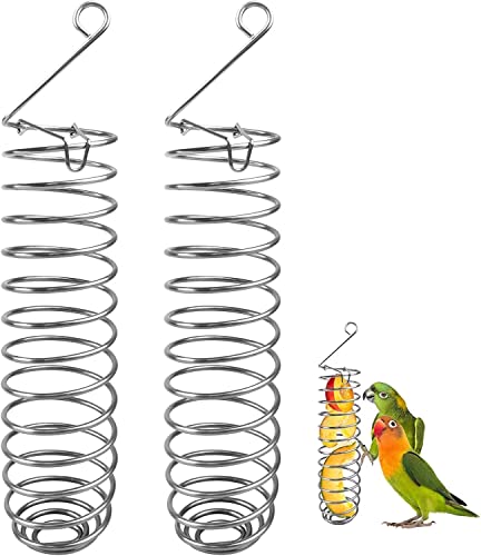 Norhogo 2 Stücke Obst- und Gemüsehalter für Vögel, Fruchthalter Vögel Edelstahl, Spieß Edelstahl Papagei Hängend für Sittiche, Conure, Aras, Liebesvögel, Finken, Mynah von Norhogo