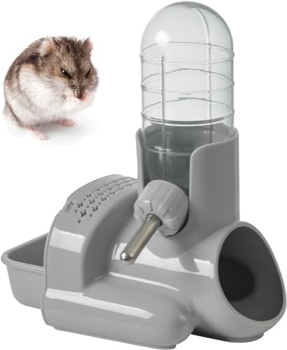 Norhogo 3 in 1 freistehender automatischer Wasserspender, automatischer Spender Hamster-Wasserflasche, Kleintier-Trinkflasche, auslaufsichere Schüssel, Haustierbedarf (Grau) von Norhogo