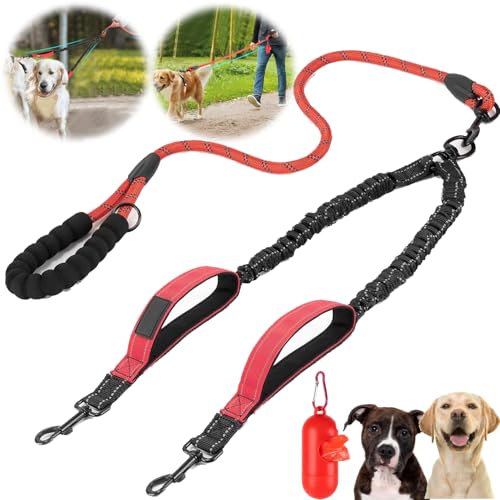 Norhogo 360° drehbare strapazierfähige reflektierende Leine mit gepolsterten Griffen, doppelter Hunde-Splitter, doppelte Hundeleine ohne Knoten, doppelte Hundeleine für Spaziergänge mit 2 Hunden, Norhogo 360° drehbare strapazierfähige reflektierende Leine mit gepolsterten Griffen, doppelter Hunde-Splitter, doppelte Hundeleine ohne Knoten, doppelte Hundeleine für Spaziergänge mit 2 Hunden, von Norhogo