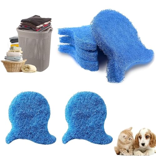 Norhogo 5 Stück Wiederverwendbarer Tierhaarentferner Waschmaschine Tierhaarentferner Fusselball für Waschmaschine, für Hundehaare Katzenhaare für Haare, Kleidung und Bettwäsche Blau von Norhogo