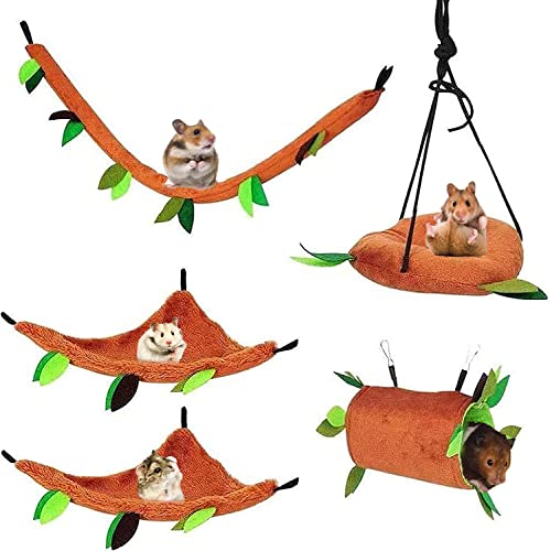 Norhogo 5-Teiliges Kleintiere Dschungel hängen Käfig Spielzeug Hängematte, Haustier Hängematte Schaukel Spielzeug Set für Hamster Meerschweinchen Chinchilla Vogel Eichhörnchen Kaninchen von Norhogo