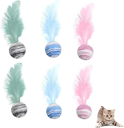 Norhogo 6 Stück Katzenspielzeug Selbstbeschäftigung Ball mit Feder Interaktives Federn Ball Für Katze, Interaktives Katzenspielzeug Mit FedernFür Katzen Trainieren, Springen, Trainieren Norhogo 6 Stück Katzenspielzeug Selbstbeschäftigung Ball mit Feder Interaktives Federn Ball Für Katze, Interaktives Katzenspielzeug Mit FedernFür Katzen Trainieren, Springen, Trainieren von Norhogo