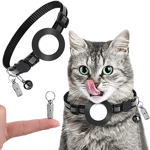 Norhogo Airtag Katzenhalsband, Reflektierendes Katzenhalsband mit Glocke, Namensschild, wasserdichtem Airtag-Halter, Sicherheitsschnalle, für Kätzchen und Welpen Norhogo Airtag Katzenhalsband, Reflektierendes Katzenhalsband mit Glocke, Namensschild, wasserdichtem Airtag-Halter, Sicherheitsschnalle, für Kätzchen und Welpen von Norhogo