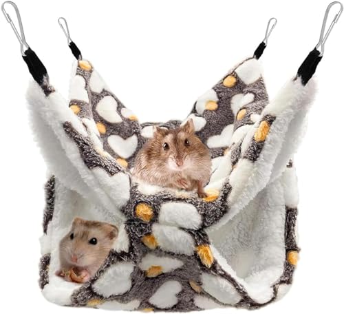 Norhogo Doppellagiges Meerschweinchen Ratten Hängematte, Meerschweinchen Hängematte, Weiche und Warme Katzenhängematte Hängematte für Chinchilla Papageien Zucker Frettchen Eichhörnchen (Kaffee) von Norhogo