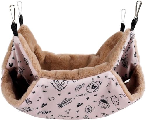 Norhogo Frettchen-Hängematte, Klein Weiche und Warme Hängematte 2 Schichten, Hängematte für Hamster, Chinchilla, Meerschweinchen, Ratten, Maus, Eichhörnchen, Igel, kleine Tiere(Rosa) von Norhogo