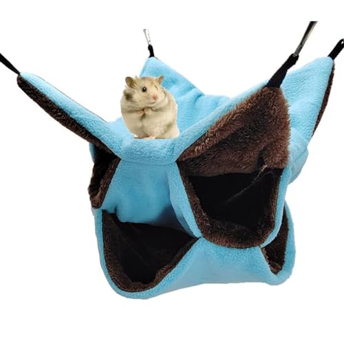 Norhogo Hängematte für Kleintiere, Kleine Dreischichtige Haustier-Hängematte, Weiche und Warme Haustiere Käfig Haustier Hängematte für Chinchilla-Papagei -Frettchen-Eichhörnchen-Hamster-Ratte von Norhogo