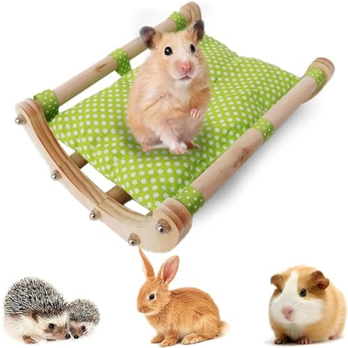 Norhogo Hamster Eichhörnchen Chinchilla Nest, Hamster Hängematte hölzerne Schüttler, Niederländisch Schwein Meerschweinchen warm Baumwolle Nest Sofa Schüttler für Haustier Hamster Eichhörnchen (Grün) von Norhogo