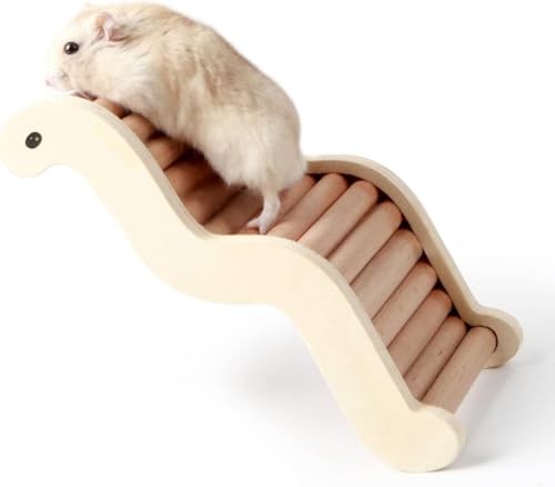 Norhogo Hamster-kletterleiter Holz-Kletterspielzeug und Brückenkäfig-Dekoration, Hamster-kletterleiter Meerschweinchenleiter, für Hamster, Rennmäuse, Mäuse und Kleintiere Schlangenmuster von Norhogo