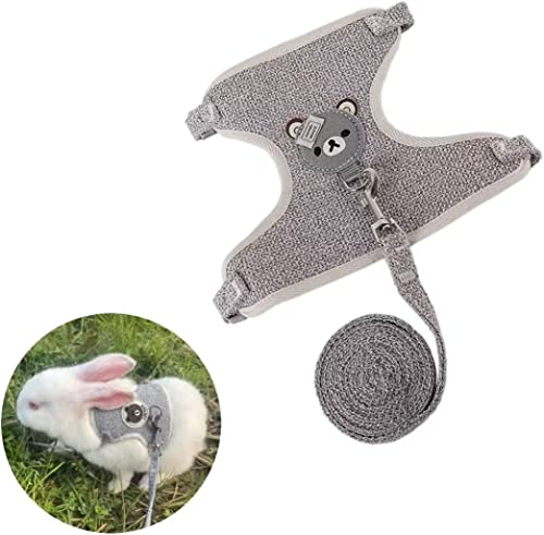 Norhogo Hasenleine Kaninchen Zubehoer Katzen Geschirr Set Verstellbares Kaninchen Leine mit Leine, für Haustier Geschirr und Leine für Häschen Katze Little Pet Walking von Norhogo