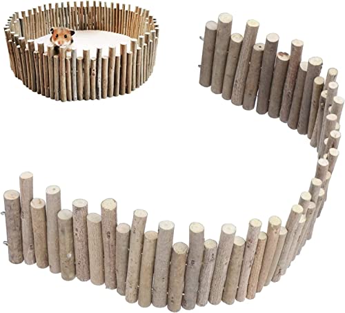 Norhogo Holz Hamster Brücke, Hamster Holzzaun Ratte Leiter Brücke Spielzeug Holzleiter Natürliches Versteck Zaun Stehende Kletterplattform Korb Zubehör Platform für Kleintiere(50cm) von Norhogo