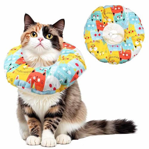 Norhogo Katze Schutzkragen, Niedliches Haustier-Anti-Biss-Halsband, Anti Biss Einstellbarer Kragen, Verstellbare Größe, Geeignet Für Die Postoperative Erholung Von Katzen Und Hunden, M von Norhogo