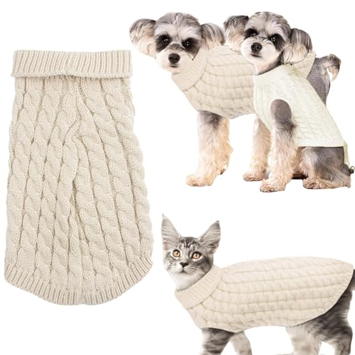 Norhogo Pet Hund Rollkragenpullover, mittelgroßer Hundepulli, gestrickter Mantel gehäkelte Kleidung für kleinen Hund mittelgroßer Welpe Katze, Kleidung für Hunde Warmer Pullover Weiß Norhogo Pet Hund Rollkragenpullover, mittelgroßer Hundepulli, gestrickter Mantel gehäkelte Kleidung für kleinen Hund mittelgroßer Welpe Katze, Kleidung für Hunde Warmer Pullover Weiß von Norhogo