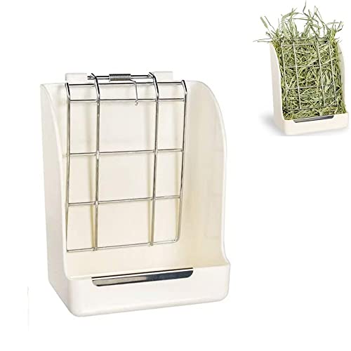 Norhogo Tiergerechte, Heuraufe mit Sitzbrett Kleintier Heuraufe, Kaninchen Hamster Feeder, Tragbare Heuraufe Futterkrippe Hält Sauber, für Kaninchen Meerschweinchen Chinchilla Hamster(Weiß) von Norhogo