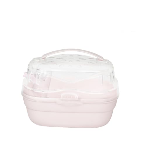 Norhogo Tragbare Hamster-Reise-Trage Box, Hamster Aus Käfig Kleine Behälter Reisekäfig mit Wasserflasche, Meerschweinchen-Tragetasche für kleine Haustiere, Rennmäuse, Mäuse, Zwerghamster (Rosa) von Norhogo
