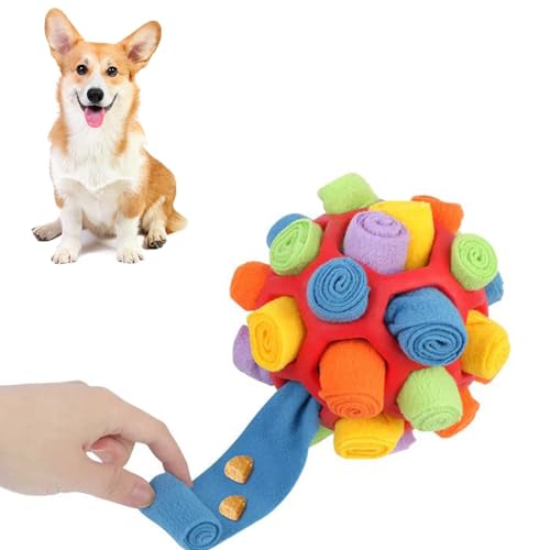 Norhogo Tragbarer Haustier Schnupfen Ball für Hunde, Hundespielzeug zum Schnüffeln, pädagogischer Ball zum Schnüffeln und Auslaufen von Futter für Kleine Mittelgroße Hunde Haustier (Rot) von Norhogo