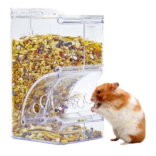 Norhogo Transparentes Hamster Futterspender, Acryl Hamsterfutterautomat, Automatischer Hamsterfutterautomat, Wellensittich Futterspender, für Hamster, Meerschweinchen, Papageien, Mini-Igel, 300ml von Norhogo