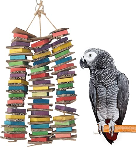 Norhogo Vogelspielzeug Holz, Papageienspielzeug für GroßE VöGel Karton Big Bird Spielzeug Papageienspielzeug für Den Käfig, NatüRliches VogelkäFig Kauspielzeug von Norhogo