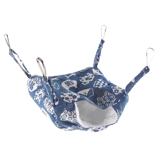 Norhogo Warme Hängematte für Fliegende Eichhörnchen Hängender Eichhörnchenschlafsack Tiefschläfer für Hamster warme Hängematte Haustier Hängematte für Kleintiere Chinchilla Sugar Glider (Blau) von Norhogo