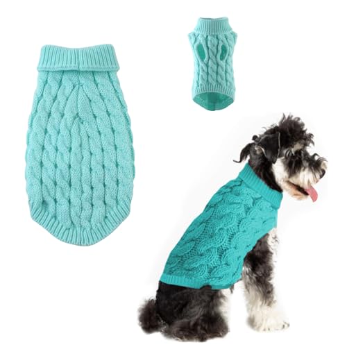 Norhogo Winter Haustier Kleidung Hund Pullover Kleidung, Hund Pullover Weste Haustier Weich Bequem Rollkragen Gestrickte Welpen Kleidung, für Kleine Mittlere Große Hund Welpen Katze (XL, Blau) von Norhogo