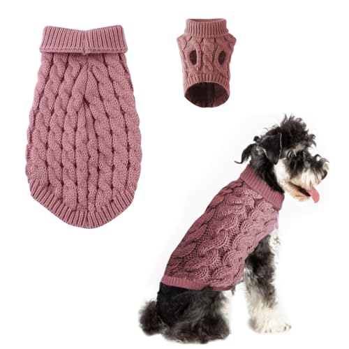 Norhogo Winter Haustier Kleidung Hund Pullover Kleidung, Hund Sweater Weste Haustier Weiche Bequeme Rollkragen Gestrickte Welpen Kleidung, für Kleine Mittel Große Hund Welpen Katze (L, Rosa) von Norhogo