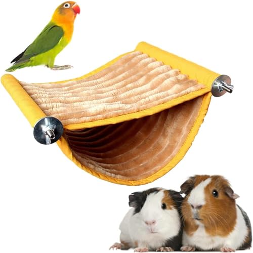 Norhogo kleine Tierhängematte, Kleine Haustiere Zelt Nisthaus Vogelnest Papagei Hängematte Etagenbett, Vogel Hängematte Etagenbett, für Wellensittich Nymphensittich Finken Hamster Rennmaus (Gelb) von Norhogo