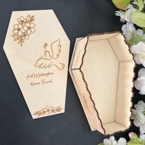NoriKids Tiersarg aus Holz - Sarg für Haustiere – passend für Hamster, Mäuse oder Vögel – Motiv Taube o. personalisiert mit Name, Botschaft & Motiv – Holzkiste mit Deckel – 8 x 12 x 4 cm NoriKids Tiersarg aus Holz - Sarg für Haustiere – passend für Hamster, Mäuse oder Vögel – Motiv Taube o. personalisiert mit Name, Botschaft & Motiv – Holzkiste mit Deckel – 8 x 12 x 4 cm von NoriKids
