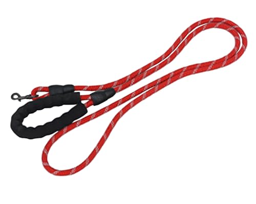 NorthPada 12 mm Hundeleine Reflektierendes Hochleistungsseil für mittelgroße Hunde, 2 Meter mit Handgriff, Rot NorthPada 12 mm Hundeleine Reflektierendes Hochleistungsseil für mittelgroße Hunde, 2 Meter mit Handgriff, Rot von NorthPada