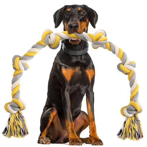 Norvy XXL 6-Knoten Hundespielzeug Seil für Große und Aggressive Hunde 100cm Heavy Duty Seilspielzeug Fast Unzerstörbar Baumwolle Zerrspielzeug aus Baumwolle Norvy XXL 6-Knoten Hundespielzeug Seil für Große und Aggressive Hunde 100cm Heavy Duty Seilspielzeug Fast Unzerstörbar Baumwolle Zerrspielzeug aus Baumwolle von Norvy