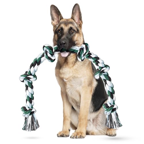 Ycozy Hundespielzeug Seil Hunde Extra Großes 100cm/6 Knoten Interaktives Spielzeug Hundeseil Unzerstörbar für Großes Hunde Aggressive Kauen von Ycozy