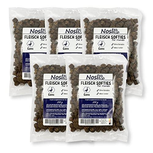 Nosli Fleisch Softies für Hunde • Trainingsleckerli • Hundeleckerli • getreidefrei • Lachs (5 x 200g) von Nosli