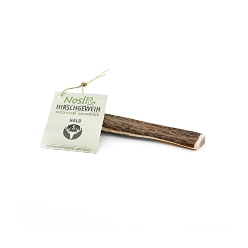 Nosli Geweih für Hunde Halb • Hirschgeweih • Abwurfstangen Geweihsnack • Kauknochen • S (30-50g) 3er Pack von Nosli