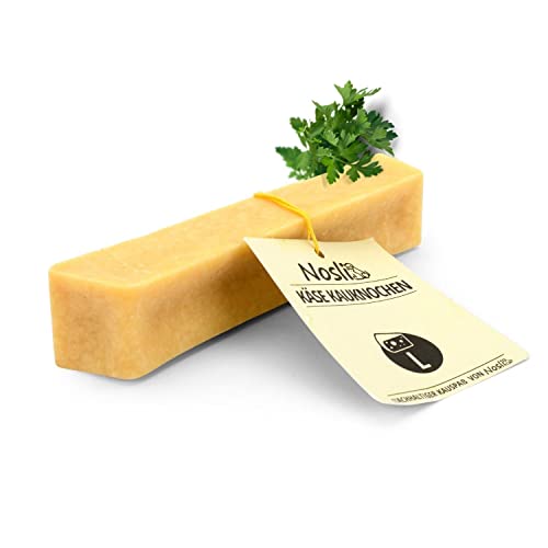 Nosli Käseknochen Hund • Natürlicher Käse für Hunde • Kauknochen aus Hartkäse • Käse Kauknochen aus Kuhmilch • Kauspaß & Zahnpflege • L (80-110g) von Nosli