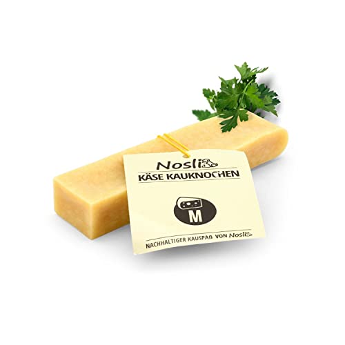 Nosli Käseknochen Hund • Natürlicher Käse für Hunde • Kauknochen aus Hartkäse • Käse Kauknochen aus Kuhmilch • Kauspaß & Zahnpflege • M (50-80g) von Nosli