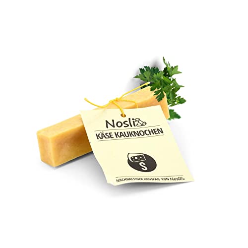 Nosli Käseknochen Hund • Natürlicher Käse für Hunde • Kauknochen aus Hartkäse • Käse Kauknochen aus Kuhmilch • Kauspaß & Zahnpflege • S (30-50g) von Nosli