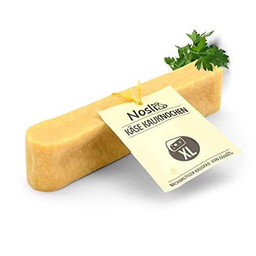 Nosli Käseknochen Hund • Natürlicher Käse für Hunde • Kauknochen aus Hartkäse • Käse Kauknochen aus Kuhmilch • Kauspaß & Zahnpflege • XL (110-140g) von Nosli