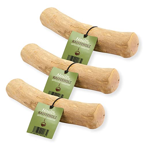 Nosli Kauholz Kaffeeholz für Hunde • Holzknochen für Hund • Hundespielzeug • Zahnpflege • Ohne Koffein • Größe: L 3er Pack von Nosli