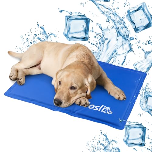 Nosli Kühlmatte für Hunde und Katzen - Idealer Schutz bei Hitze für Haustiere - Kältematte Selbstkühlend in verschiedenen Größen/Sea Blue XL von Nosli