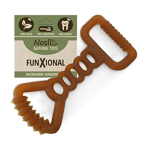 Nosli Natural Toys FunXional • Zerrspielzeug unzerstörbar • 100% Naturkautschuk ohne Farbstoffe • Für Wurf- & Apportierspiele • Natur Hundespielzeug für große Hunde • Kauspielzeug Hund von Nosli