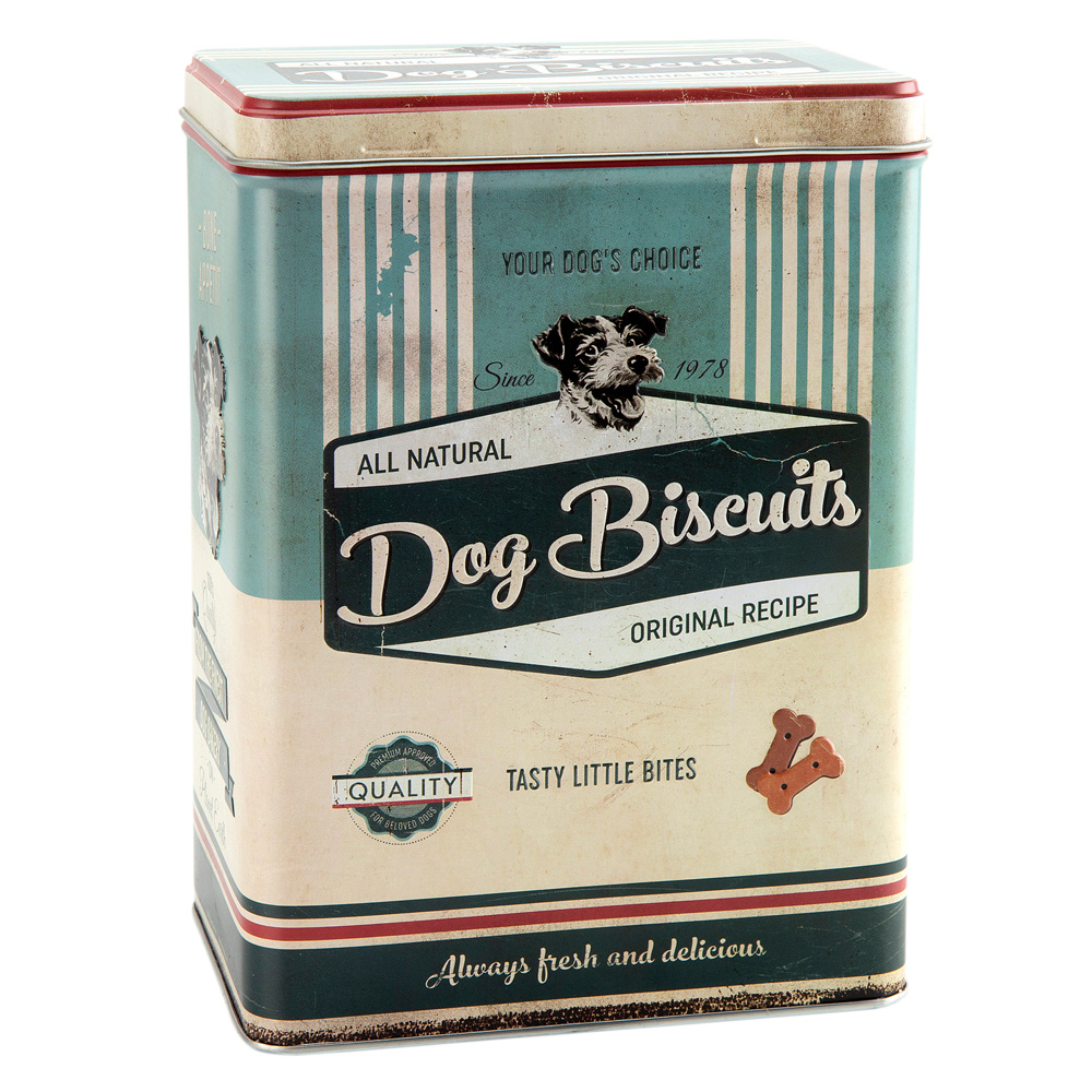 Nostalgic Art Keksdose Dog Biscuits blau-beige, Maße: ca. 10 x 14 x 20 cm von Nostalgic-Art