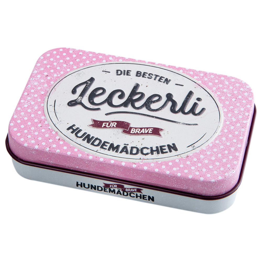 Nostalgic Art Leckerli-Dose Hundemädchen rosa, Maße: ca. 6 x 9,5 x 2 cm von Nostalgic-Art