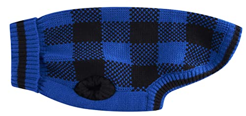 Nothers Hundepullover, kariert, Größe M, 35,6 cm, Blau / Schwarz von Nothers