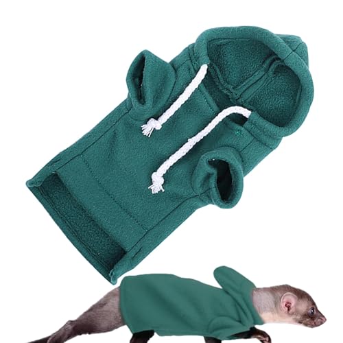 Novent Frettchenkleidung, Hamsterpullover, Häschen-Hamster-Kleidung Meerschweinchen-Outfits, Häschen-Hamster-Kleidung, warmes, hautfreundliches Frettchen-Sweatshirt mit Kordelzug und Kapuze für von Novent