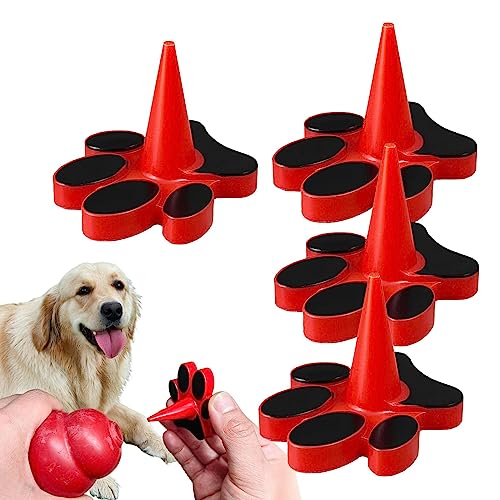 Novent Hundespielzeughalter-Stopper, 4 Stück Multifunktionsständer für Leckerlispielzeug für Hunde mit Krallenbasis, Stecker für Hundespielzeug, Ständer für Leckerlispielzeug für Hunde, konisches von Novent
