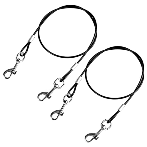 Kaufeste Hundeleinen-Verlängerung, Metallkabel, Hundeleinenverlängerung, strapazierfähig, verheddert sich nicht, Schwarz, 2 Stück Kaufeste Hundeleinen-Verlängerung, Metallkabel, Hundeleinenverlängerung, strapazierfähig, verheddert sich nicht, Schwarz, 2 Stück von Novstuf