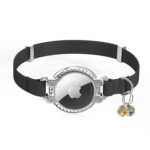 NozlaID AirTag Katzenhalsband, sicheres, elastisches Kätzchenhalsband mit Apple Air-Tag-Halter, funkelndes Strass-Design, leichtes und bequemes Katzen-Tracker-GPS-Halsband für kleine, große Katzen NozlaID AirTag Katzenhalsband, sicheres, elastisches Kätzchenhalsband mit Apple Air-Tag-Halter, funkelndes Strass-Design, leichtes und bequemes Katzen-Tracker-GPS-Halsband für kleine, große Katzen von NozlaID