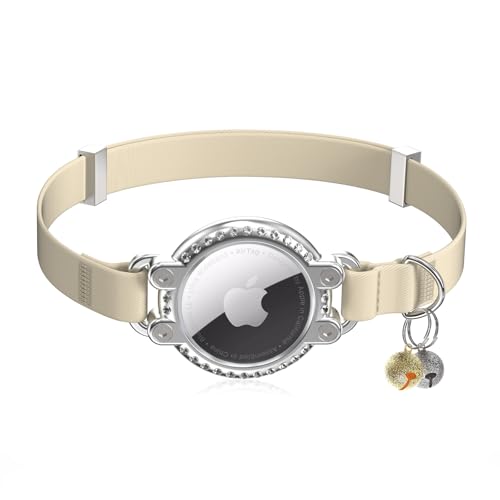 Verbessertes AirTag-Katzenhalsband, sicheres, elastisches Kätzchenhalsband mit Apple-Airtag-Halter, funkelndes Strass-Design, leicht und bequem, Katzen-Tracker-GPS-Halsband für kleine, große Katzen Verbessertes AirTag-Katzenhalsband, sicheres, elastisches Kätzchenhalsband mit Apple-Airtag-Halter, funkelndes Strass-Design, leicht und bequem, Katzen-Tracker-GPS-Halsband für kleine, große Katzen von NozlaID