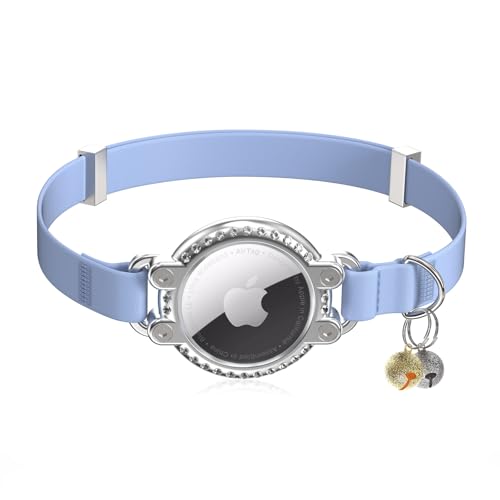 Verbessertes AirTag-Katzenhalsband, sicheres, elastisches Kätzchenhalsband mit Apple-Airtag-Halter, funkelndes Strass-Design, leicht und bequem, Katzen-Tracker-GPS-Halsband für kleine, große Katzen Verbessertes AirTag-Katzenhalsband, sicheres, elastisches Kätzchenhalsband mit Apple-Airtag-Halter, funkelndes Strass-Design, leicht und bequem, Katzen-Tracker-GPS-Halsband für kleine, große Katzen von NozlaID