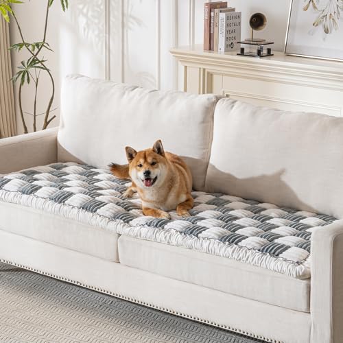 Npetrsnug Couchbezug für Hunde, waschbar, weicher Flanell-Bezug für Hunde, rutschfest, für Sofa, Couchschutz für Hunde, groß, mittel, klein (Grau, 60 x 160 cm) von Npetrsnug