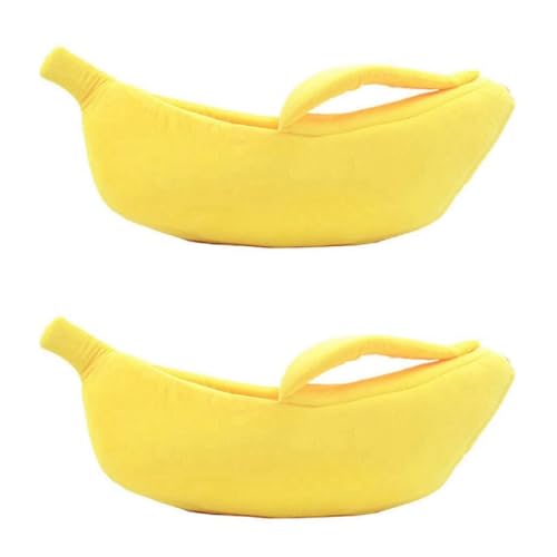 Ntcpefy 2 x süßes Bananen-Katzenbett, Haustierbett, weiches Katzenbett, schönes Haustierbett für Katzen, Kaninchen und kleine Hunde, Gelb Ntcpefy 2 x süßes Bananen-Katzenbett, Haustierbett, weiches Katzenbett, schönes Haustierbett für Katzen, Kaninchen und kleine Hunde, Gelb von Ntcpefy